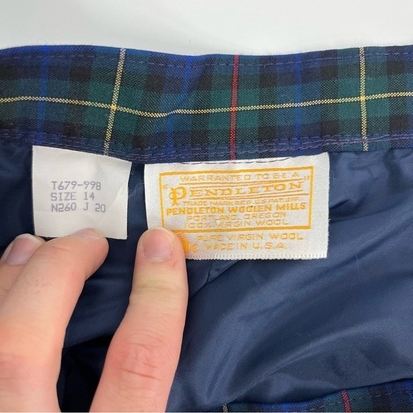 Pendleton Skirt Womens‎ 14 Vintage Signature Tartan Plaid Midi Skirt Pleated - Picture 9 of 9